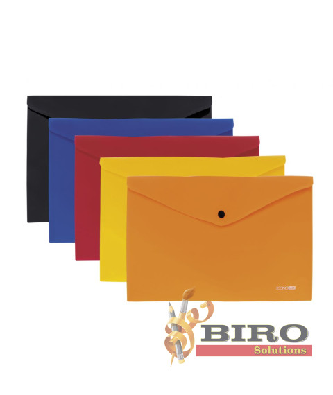 Mapă plic cu buton A4 netransparentă, ECONOMIX, culori asortate